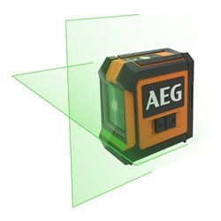 AEG Kreuzlinienlaser CLG2-20K, 20 m, grün, inkl. Tasche, 2x AA Batterien, Wandhalterung (magnetisch), Laser-Zieltafel, Klettband