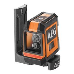 AEG Kreuzlinienlaser CLR2-15B, 15 m, rot, inkl. Tasche, 2x AA Batterien, Wandhalterung (magnetisch), Klettband