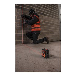 AEG Kreuzlinienlaser CLR2-15B, 15 m, rot, inkl. Tasche, 2x AA Batterien, Wandhalterung (magnetisch), Klettband