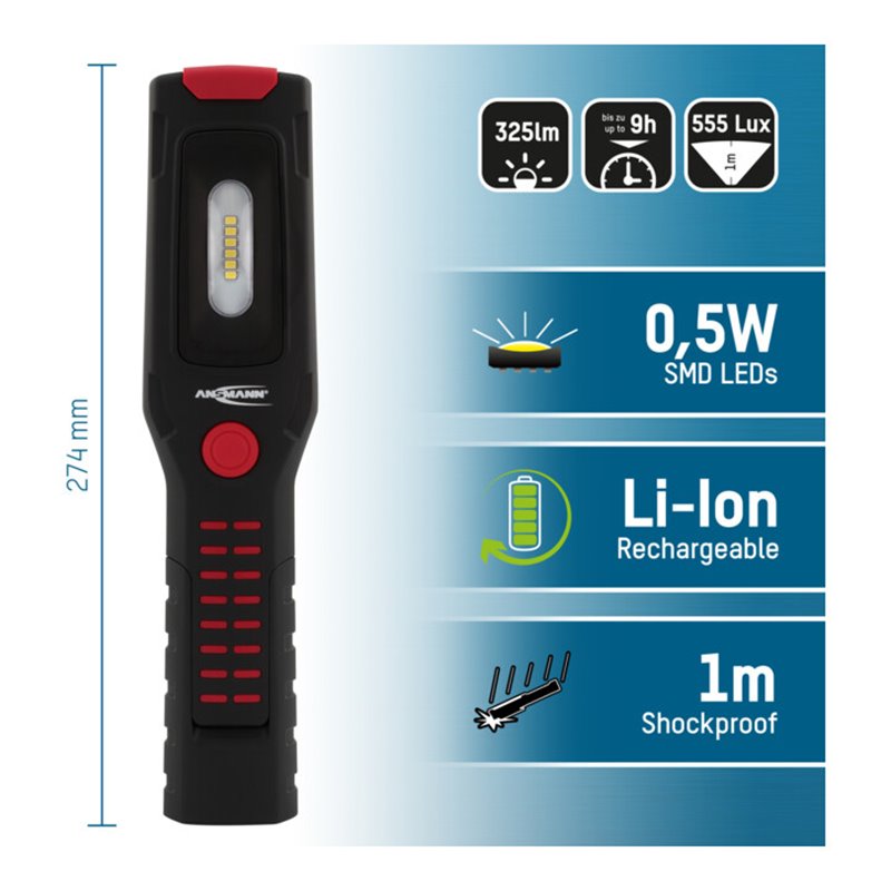 Ansmann Akku-Werkstattlampe für den professionellen Einsatz IL300R