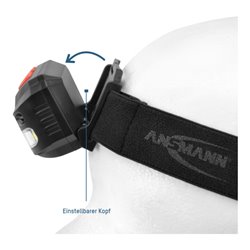 Ansmann Sensor-Stirnlampe 4W COB + 5W LED, spritzwassergeschützt HD250RS