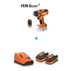 Fein 4-Gang Akku-Bohrschrauber ASCM 18V/3Ah QSW Select + Fein Akku-Starter-Set