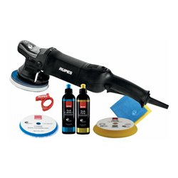 Rupes Exzenter-Poliermaschine LHR 15 ES Kit BAS mit 1 Schwamm, 1 Wolle Pad, 2 Polituren, 2 Mf Tuecher, Kabelklemme