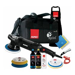 Rupes Exzenter-Poliermaschine LHR 21 Mark III Kit LUX mit 2 Schwaemmen, 2 Wolle Pad, 3 Polituren- 3 Mf Tuecher-1 Schuerze- Schwa