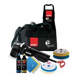 Rupes Exzenter-Poliermaschine LHR 75E Kit LUX mit 2 Schwaemmen, 2 Wolle Pad, 2 Polituren- 3 Mf Tuecher-1 Schuerze, Kabelklemme, 