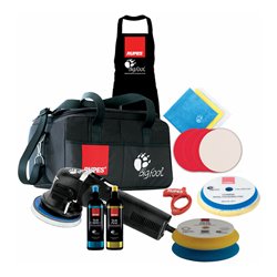 Rupes Exzenter-Poliermaschine LHR 12E, LUX mit 2 Schwamm, 2 Wolle Pad, 2 Polituren, Starterset Schleifen, 1 Soft Interface Pad, 