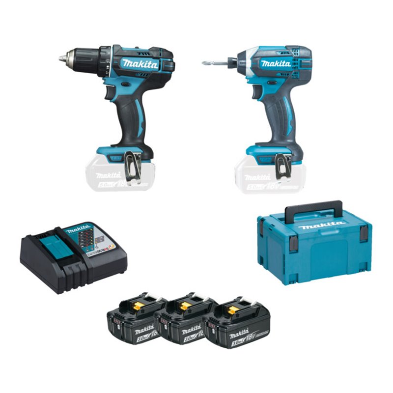 Makita Akku-Schrauber-Set 18V, Akku-Bohrschrauber DDF482Z + Akku-Schlagschrauber DTD152Z