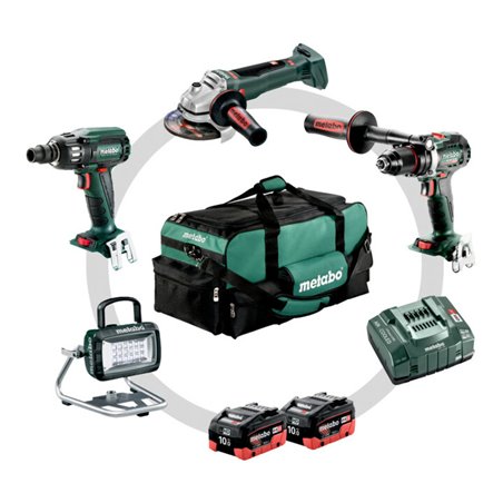 Metabo Akkuset Combo Set 4.3.2 18 V (691175000), BS 18 LTX BL I + SSW 18 LTX 400 BL + WB 18 LTX BL 125 Q + BSA 14.4-18 LED