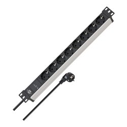 Alu-Line 19.500 A Überspannungsschutz-Steckdosenleiste 19' 8-fach 2m H05VV-F3G1,5