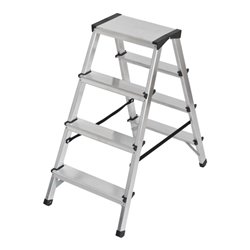 Doppelstufenleiter Aluminium 2x4 Stufen Höhe Stehleiter 0,82m
