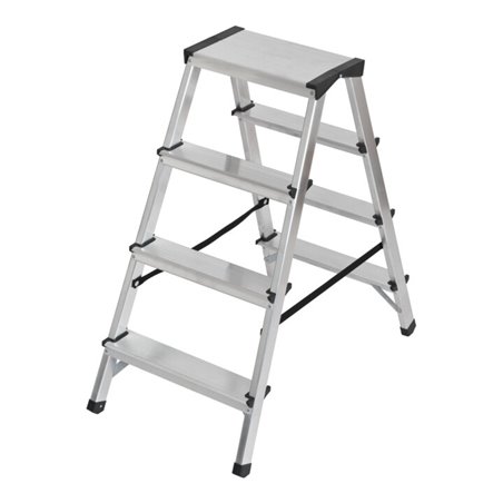 Doppelstufenleiter Aluminium 2x4 Stufen Höhe Stehleiter 0,82m