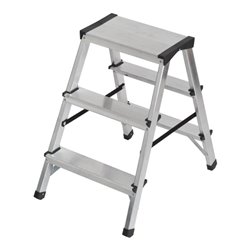 Doppelstufenleiter Aluminium 2x3 Stufen Höhe Stehleiter 0,61m