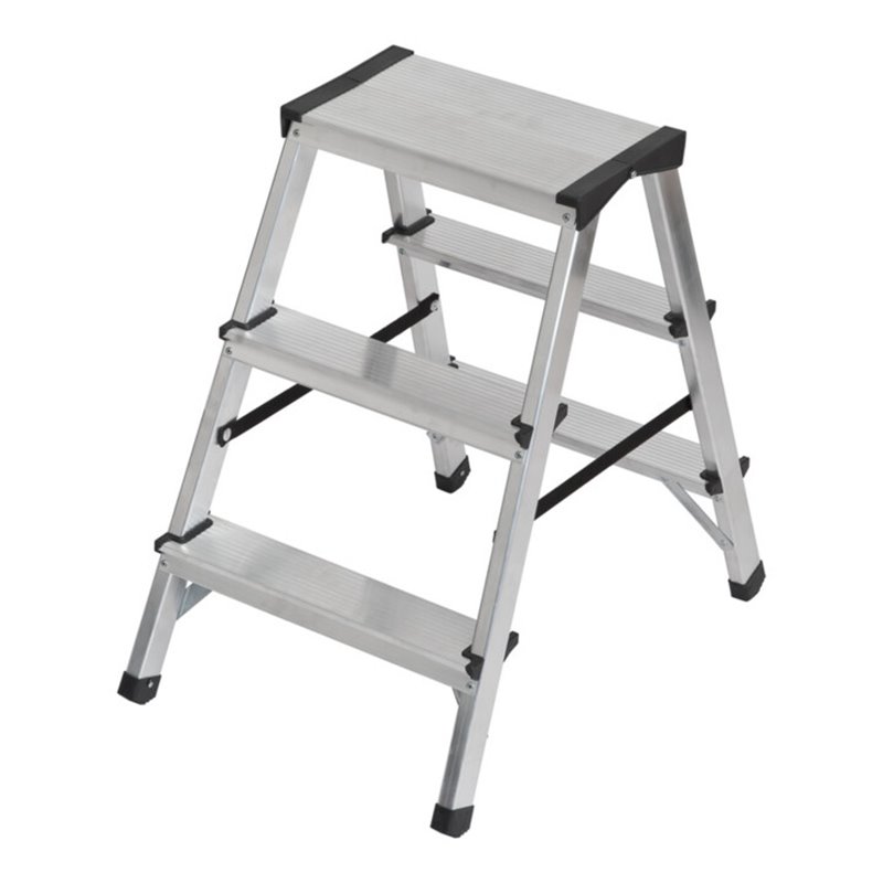 Doppelstufenleiter Aluminium 2x3 Stufen Höhe Stehleiter 0,61m