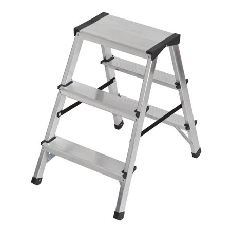 Doppelstufenleiter Aluminium 2x3 Stufen Höhe Stehleiter 0,61m