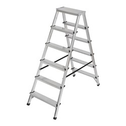 Doppelstufenleiter Aluminium 2x6 Stufen Höhe Stehleiter 1,25m