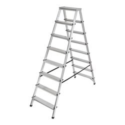 Doppelstufenleiter Aluminium 2x8 Stufen Höhe Stehleiter 1,68m