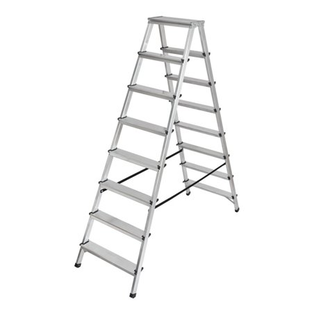 Doppelstufenleiter Aluminium 2x8 Stufen Höhe Stehleiter 1,68m