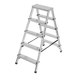 Doppelstufenleiter Aluminium 2x5 Stufen Höhe Stehleiter 1,04m