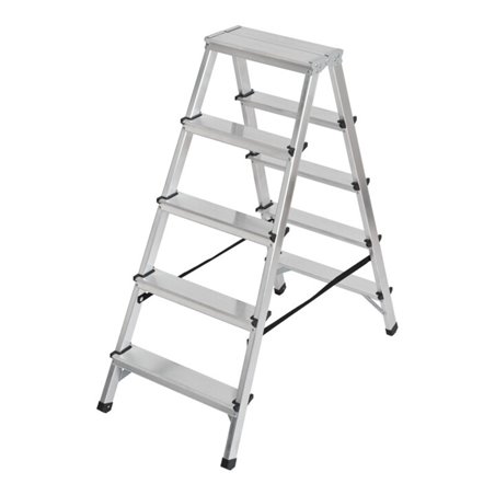 Doppelstufenleiter Aluminium 2x5 Stufen Höhe Stehleiter 1,04m