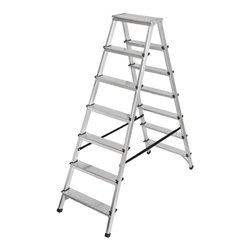 Doppelstufenleiter Aluminium 2x7 Stufen Höhe Stehleiter 1,46m