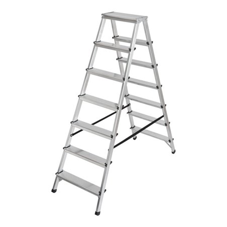 Doppelstufenleiter Aluminium 2x7 Stufen Höhe Stehleiter 1,46m