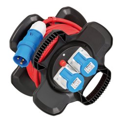 Brennenstuhl CEE-Kabeltrommel X-Gum / Camping-Kabeltrommel mit 12m Kabel in rot