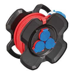 Brennenstuhl CEE-Kabeltrommel X-Gum / Camping-Kabeltrommel mit 12m Kabel in rot