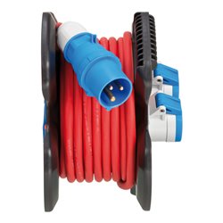Brennenstuhl CEE-Kabeltrommel X-Gum / Camping-Kabeltrommel mit 12m Kabel in rot