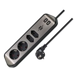 brennenstuhl®estilo Ecksteckdosenleiste mit USB-Ladefunktion 2x Schutzkontakt, 2x Euro
