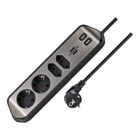 brennenstuhl®estilo Ecksteckdosenleiste mit USB-Ladefunktion 2x Schutzkontakt, 2x Euro