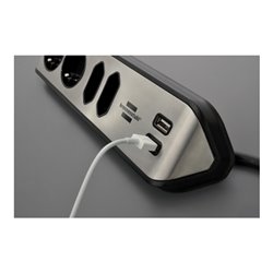 brennenstuhl®estilo Ecksteckdosenleiste mit USB-Ladefunktion 2x Schutzkontakt, 2x Euro