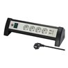 Premium-Office-Line Steckdosenleiste mit USB-Ladefunktion 4-fach schwarz/lichtgrau 1,8m H05VV-F 3G1,5