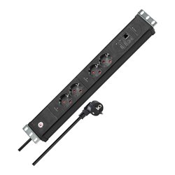 Premium-Web-Line V3 Internet-Steckdosenleiste 19' 4-fach schwarz 3m H05VV-F3G1,5