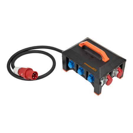 professionalLINE Gummi-Stromverteiler BSV 5-63A FI 2m H07RN-F 5G16,0 CEE32A+2x16A, 6x230V