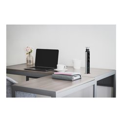 Tower Power USB-Charger und LAN Tischsteckdosenleiste 3-fach 2xLAN-RJ45, 2xUSB, 2m H05VV-F 3G1,5 silber/schwarz