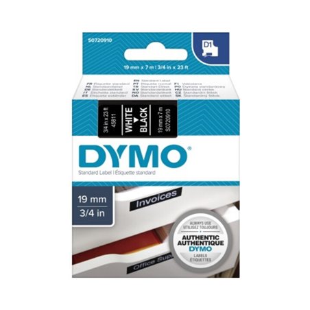 DYMO Schriftbandkassette D1 S0720910 19mmx7m ws auf sw