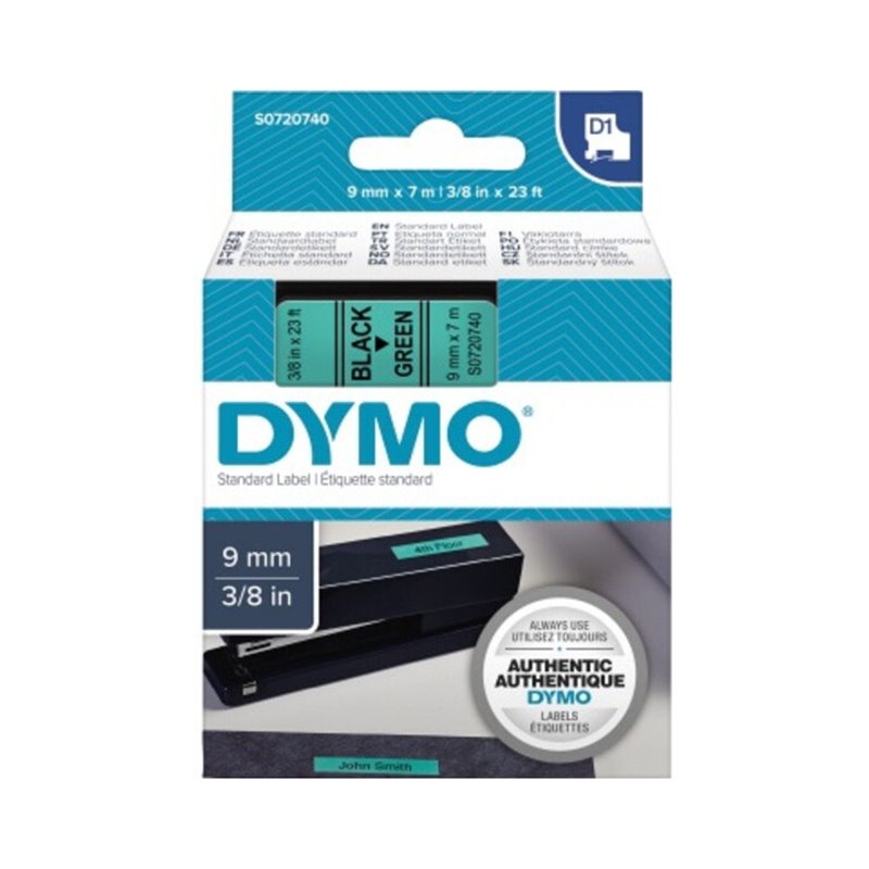 DYMO Schriftbandkassette D1 S0720740 9mmx7m schwarz auf grün