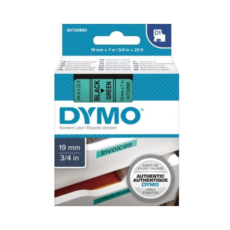 DYMO Schriftbandkassette D1 S0720890 19mmx7m sw auf gr
