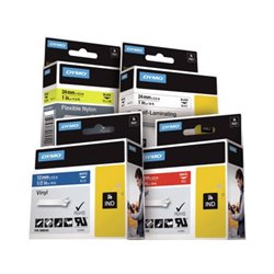 DYMO Schriftbandkassette Rhino ID1 18443 9mmx5,5m sw auf ws