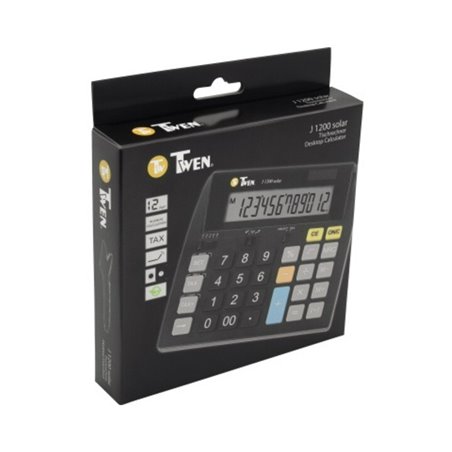 TWEN Tischrechner J-1200 12Zeichen Solar/Batterie
