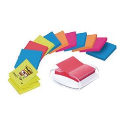 Post-it Haftnotizspender PRO-W12N ws +12xSuper Sticky Z-Notes sort.