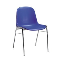 Besucherstuhl Gestell verchromt Sitzschale Polyamid blau