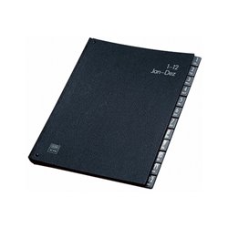 ELBA Pultordner 400001021 DIN A4 1-12 Hartpappe schwarz