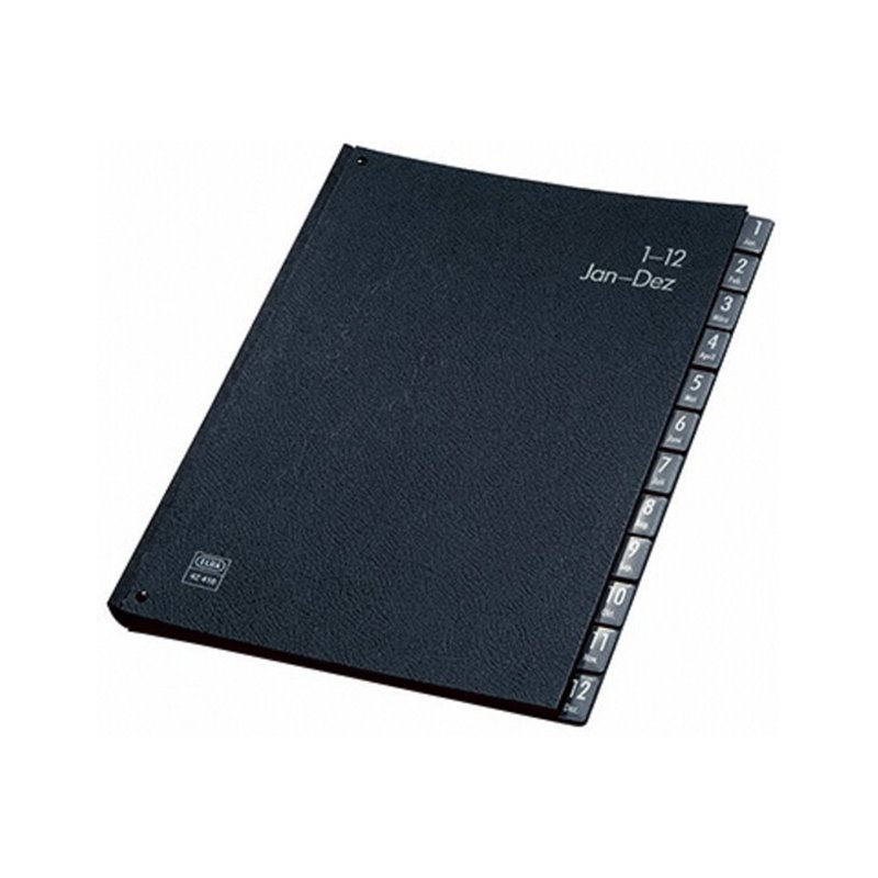 ELBA Pultordner 400001021 DIN A4 1-12 Hartpappe schwarz