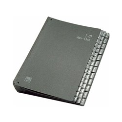 ELBA Pultordner 400001966 DIN A4 1-31/Jan.-Dez. Hartpappe schwarz