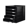 HAN Schubladenbox 1401-13 DIN A4 5Schubfächer PS schwarz/schwarz
