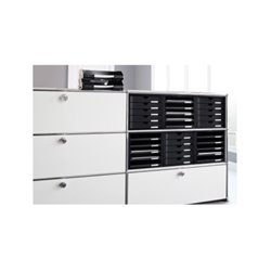 HAN Schubladenbox 1401-13 DIN A4 5Schubfächer PS schwarz/schwarz