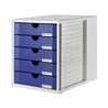 HAN Schubladenbox Systembox 1450-14 DIN C4 5Schubfächer bl