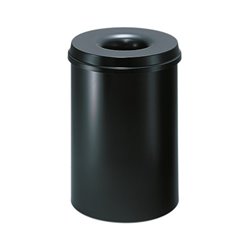 helit Papierkorb H2515495 15l rund Metall schwarz