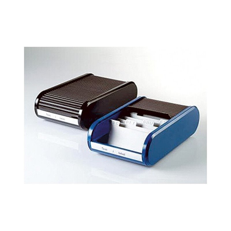 helit Visitenkartenbox Linear H6218093 max. 300Karten sw/bl